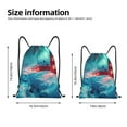 thumbnail image 2 of Balery Aurora Borealis Village Pattern Drawstring Backpack Bag Sport Gym Sackpack Cinch Bags Pattern Drawstring Backpack Bag Sport Gym Sackpack Cinch Bags -Small, 2 of 6