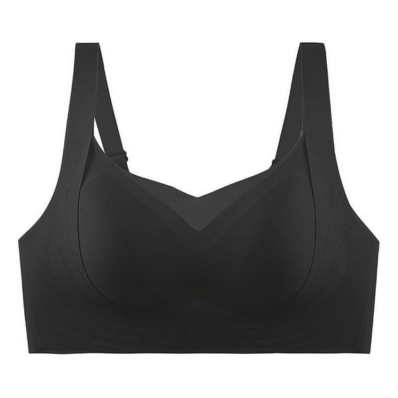 Yunmei Sports Bras for Women Women's Comfortable and Traceless Chest Gathered Without Rings Soft Support Collar Closure Anti Drop Bra Seamless Bras for Women Black L