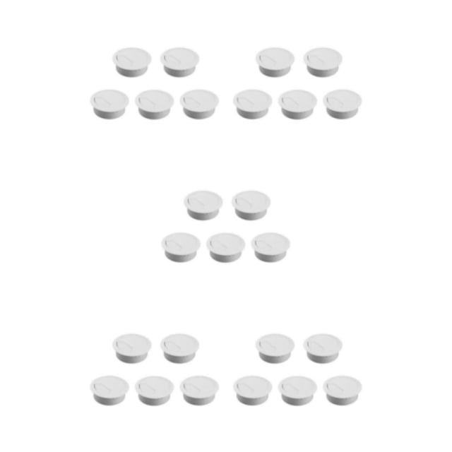 Goriertaly 5x Removable Cable Hole Cover For Computer Desk Tidy And Cable-Free Environment white 60mm 5Set