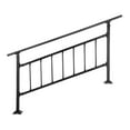 thumbnail image 7 of Outdoor Stair Railing, 1-5 Steps Wrought Iron Handrail Adjustable Exterior Handrails with Fence, Concrete Step Railing Kit, Matte Black, 7 of 7