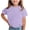 Purple2, variant on Ohufall Boys Girls T Shirt Solid Color Small Print Summer Tshirts Toddler Fashion Casual T-shirts 1-13 Year