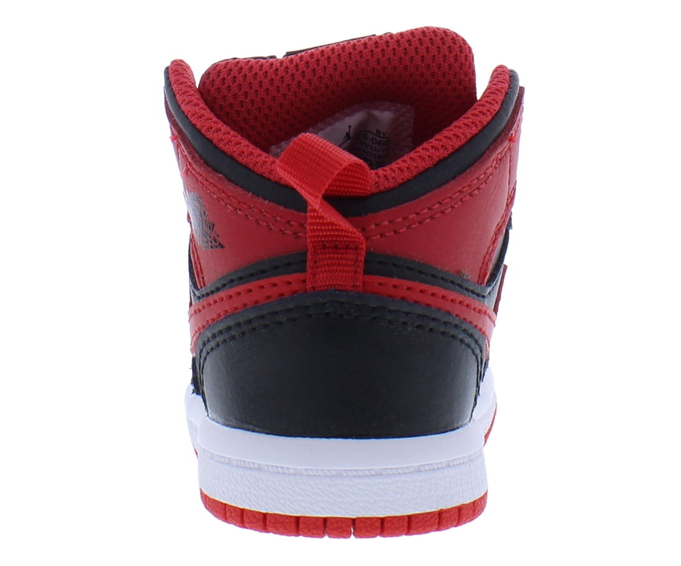 Nike Men's Air Jordan 1 Mid Shoes - Black / Fire Red / White