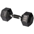 thumbnail image 1 of PRISP Rubber Encased Hex Dumbbell - Cast Iron Hand Weight for Home Gym, Exercise and Fitness with Rubber Grip; Sold Individually, 1 of 8