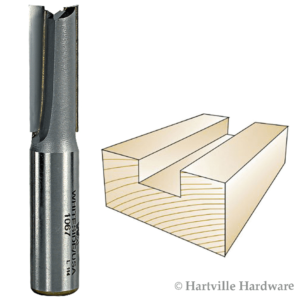 Whiteside Router Bits 1067 Straight Bit with 1/2-Inch Cutting Diameter and 1-1/4-Inch Cutting Length