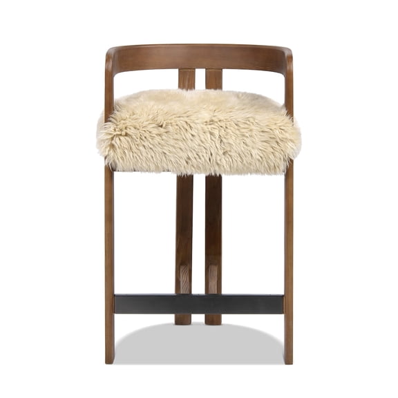 Millwick 26.5" Low Back Counter Stool Ash Wood Dark Brown