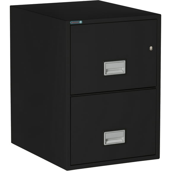 Phoenix Safe Vertical 25 inch 2-Drawer Legal Fireproof File Cabinet with Key Lock, Water Seal, Black, LGL2W25B