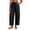 Black, variant on Womens Linen Wide Leg Pants Casual Loose Drawstring Summer Beach Travel Palazzo Harem Pants with Pockets-White-L