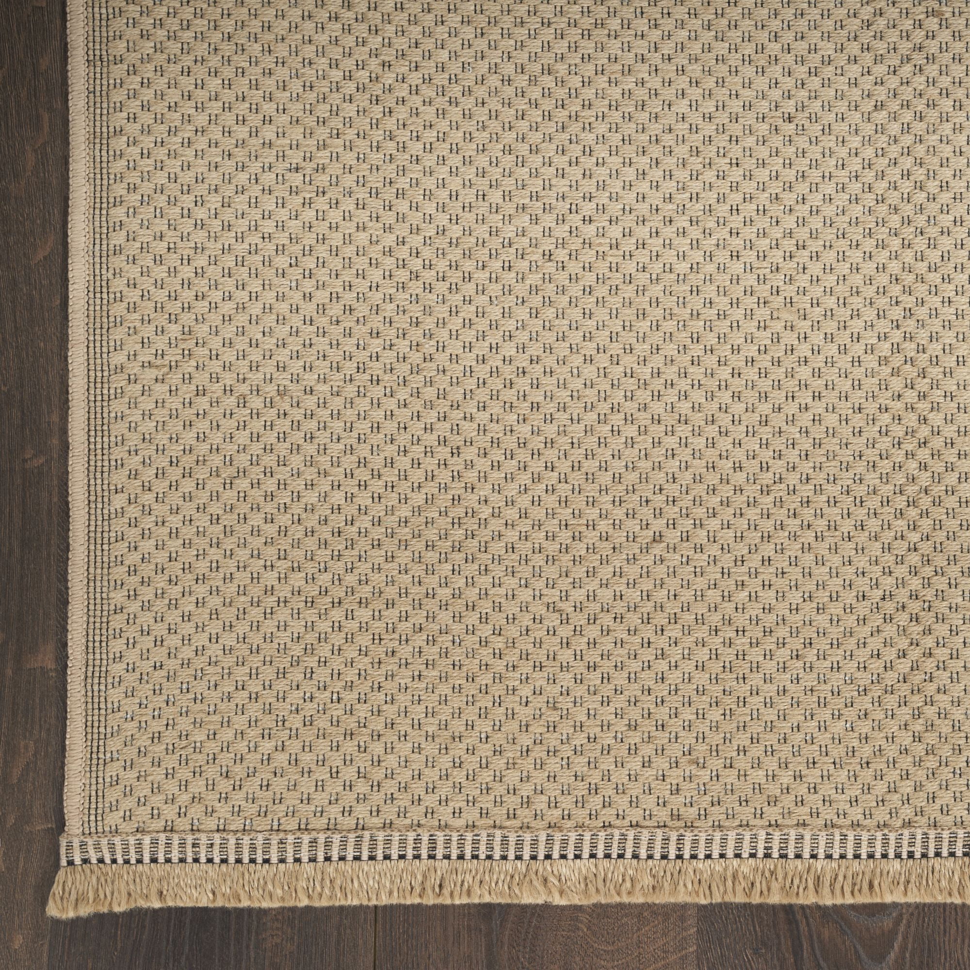 Nourison Washable Jute 2' x 4' Natural Modern Indoor Non-Slip Flatweave Rug