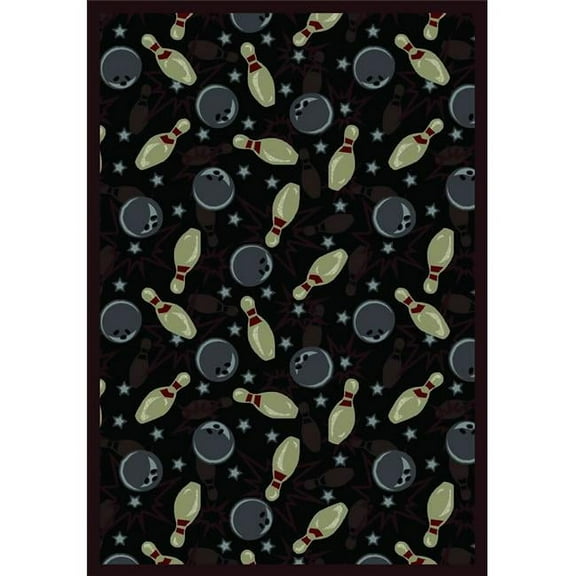 Retro Bowl Midnight 5 ft.4 in. x 7 ft.8 in.  WearOn Nylon Machine Tufted- Cut Pile Sports Rug