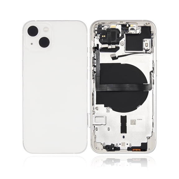 Replacement Back Housing W/ Small Components Pre-Installed Compatible For iPhone 13 (No Logo) (Aftermarket Plus) (International Version) (Starlight)