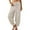 White, variant on IDALL Linen Pants Women Wide Leg Pants Woman Women Fashion Solid Color Cotton Flax Elastic Long Pants Beach Leisure Trousers Loose Baleaf Pants Women Baggy Pants Gray S