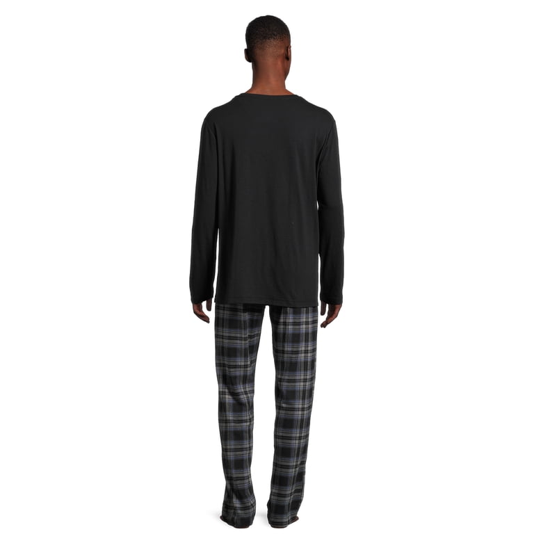 Hanes Men's Slub Jersey and Flannel Sleep Set photo 3