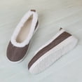 thumbnail image 4 of Domuza Womens Slippers Fuzzy Fluffy Cozy Warm Slipper Wool Cuff and Suede Sole 2026 Fall Winter House Indoor Outdoor Home Shoes Brown 6.5（EU-37）, 4 of 5