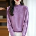 thumbnail image 4 of Wlynlyn Chandails à Manches Longues pour Femmes à Col Roulé Automne Hiver Chauds Couleur Unie Tricotés Amples Chandails, 4 of 6