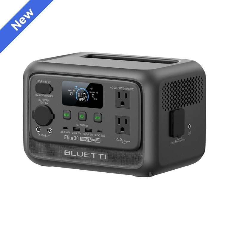 Bluetti EB55 Solar Power Station, 537Wh, 700W AC Outlets, Portable