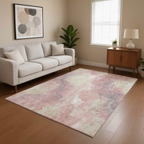 Addison Rugs Mayfield Premium Machine Washable Transitional Abstract Pink Rectangle Rug, 10' x 14'