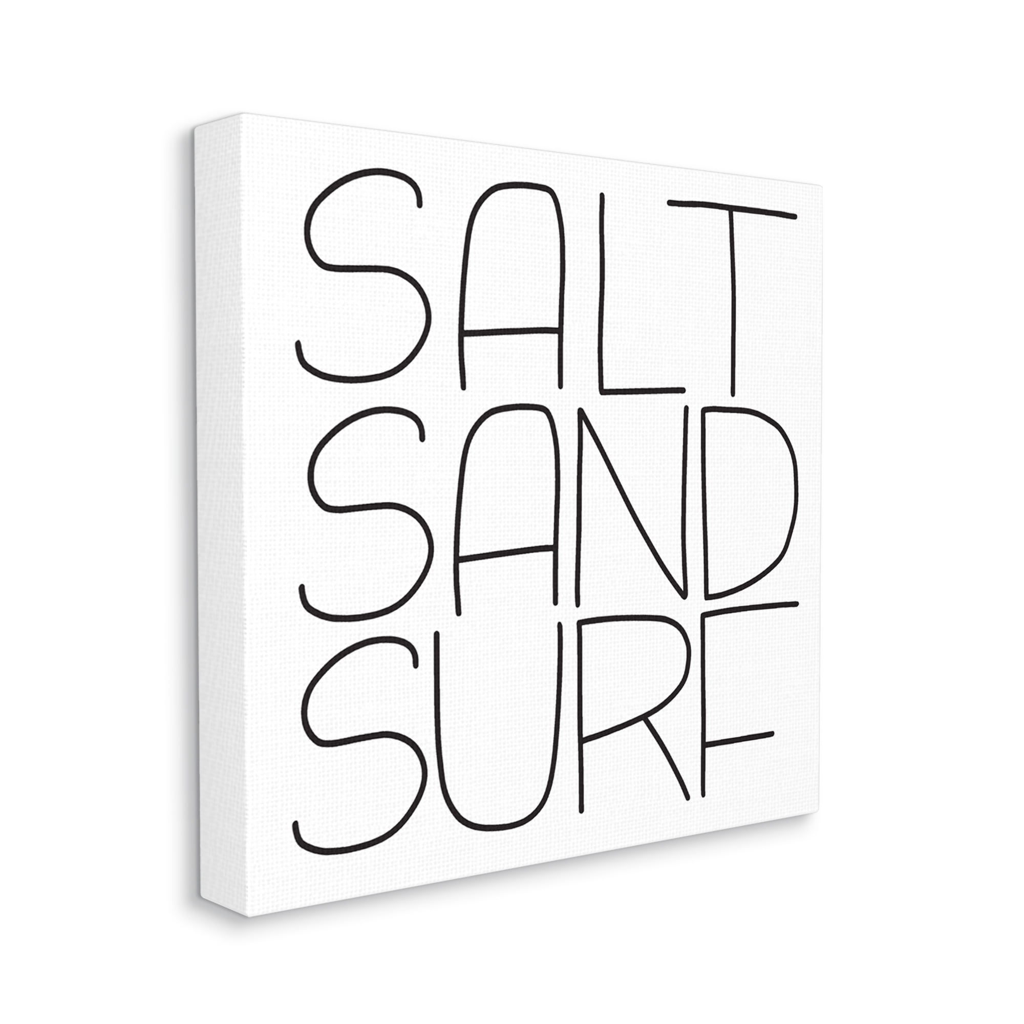 Stupell Industries Salt Sand Surf Beach Sports Calligraphy Phrase Graphic Art Gallery Wrapped Canvas Print Wall Art, Design by Leah Bisch