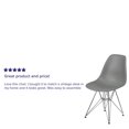 thumbnail image 2 of 2 Pk. Elon Series Moss Gray Plastic Chair with Chrome Base, 2 of 9