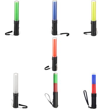4-Pack 16" LED Traffic Control Wands With Cones – 5 Light Modes, Uses 3 AAA Batteries