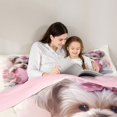 thumbnail image 4 of Homewish Yorkshire Terrier Daisy Full Size Comforter Sets,Pink Polka Dot Bow Bedding Comforter Set,Heart Decor,Pink Reversible,3-Piece,1 Comforter and 2 Pillowcases, 4 of 7