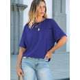 thumbnail image 6 of ANRABESS Oversized T Shirts for Women Short Sleeve Crewneck Basic Tee Loose Casual Summer Top with Pocket Royal Blue Medium, 6 of 8