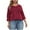Red, variant on Loopsun Womens Tops Plus Size, Womens 3/4 Sleeve T Shirts, Women's Solid Hollow Shoulder 3/4 Sleeve V-Neck Blouse Top Green XXXL