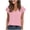 Pink, variant on T Shirts for Women V Neck Short Sleeve Spring Summer Tops Solid Color Relaxed Fits Vintage Court Lock Casual Tee