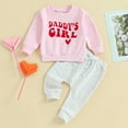 thumbnail image 3 of Gupgi Baby Girl Valentines Long Sleeve Sweatshirt Pants 2Pcs Toddler Spring Fall Clothes, 3 of 8