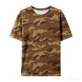 thumbnail image 6 of Arlun Women's Camo Print Short Sleeve T Shirts Trendy Classic Crew Neck Loose Breathable Tops Loose Fit Comfortable Daily Wear Summer Street Style Graphic Tees 1-Brown XXXXXL, 6 of 6