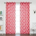 thumbnail image 1 of Quality Home Oxford Basketweave Reverse Moroccan Print Curtains – Stainless Steel Nickel Grommet Top – Cardinal Red – 52"W x 108"L - (Set of 2 Panels), 1 of 4