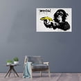 thumbnail image 2 of Banksy Canvas Wall Art Monkey with Banana Street Graffiti Large Canvas Prints for Living Room Bedroom Home Decorations Modern Stretched Framed Artwork 16x12 inch / 40x30 cm, 2 of 6