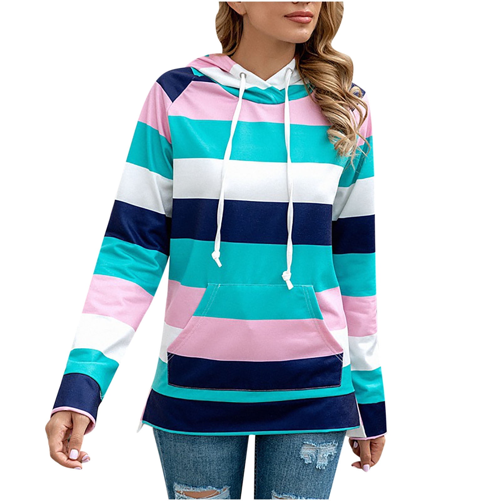 LWZWM Women's Long Sleeve Casual Sweatshirt Slim Fit Tops Print Drawstring  Hoodie Plus Velvet Sweatshirt Photoshoot Shirt Work Henry Shirt Baggy Shirt