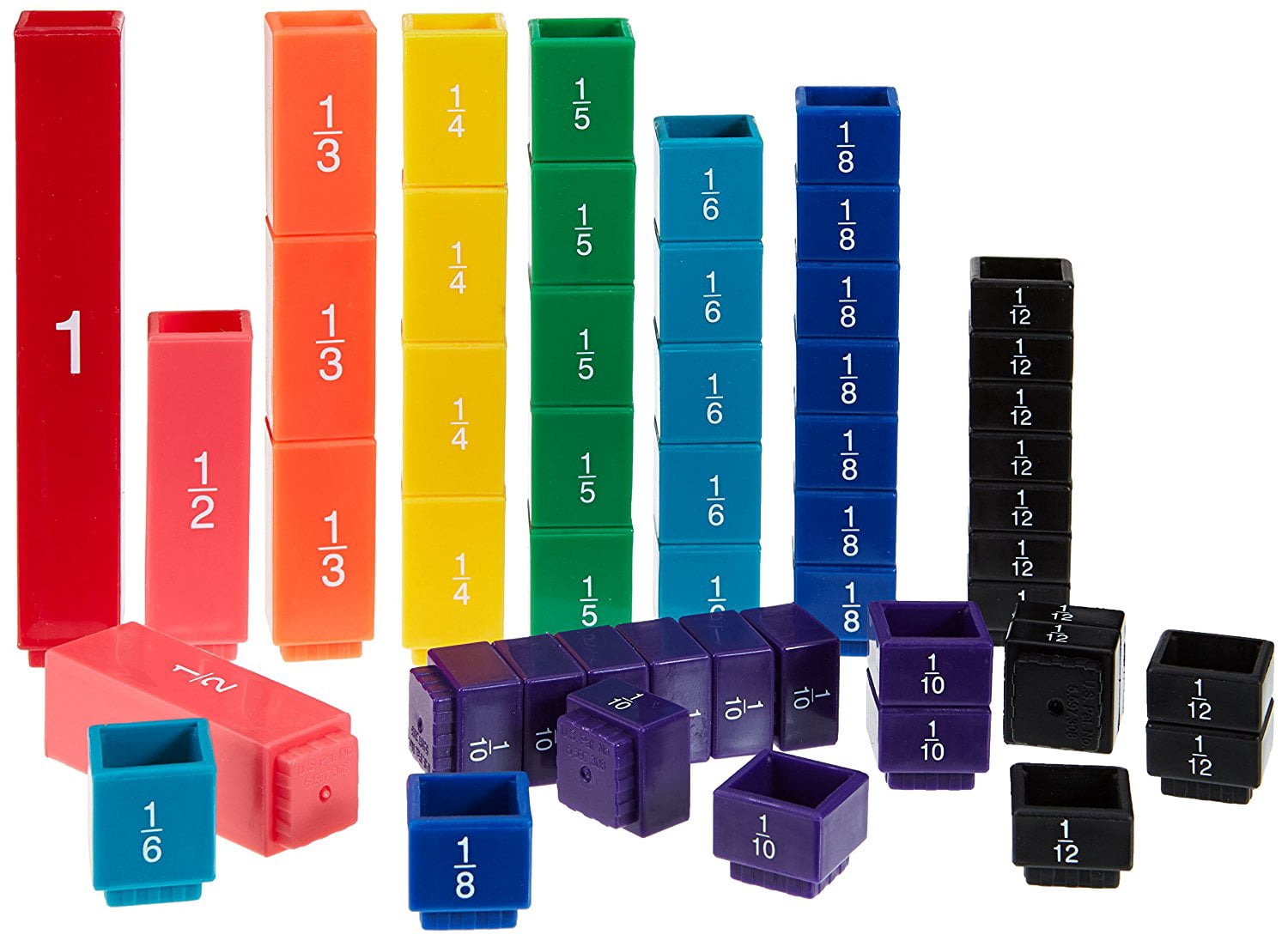 Learning Resources Fraction Tower Cubes, Set of 51, Ages 6+