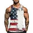 thumbnail image 2 of UVEASISHA Men's Sleeveless American Flag Shirt 4th of July Big and Tall Tank Tops for Men Independence Day Gym Workout Tanks Slim Fit Casual Muscle Shirts White L, 2 of 5