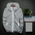 thumbnail image 2 of BXINGOHAI Mens Reflective Jackets Hoodie Big And Tall Full-Zip Coats Long Sleeve Hooded Windbreaker Jacket Casual Runing Jacket With Zip Pocket White,XXXXXXXL, 2 of 5