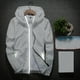 thumbnail image 2 of Chaqueta Umfun para hombre, regalo de otoño, impermeable, cortavientos, transpirable, con capucha, color blanco, talla 7XL, 2 of 5