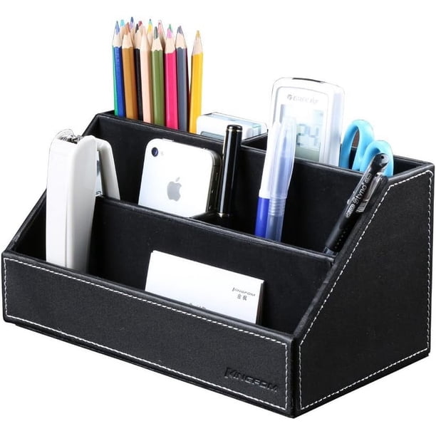 Organizador de escritorio de cuero sintético ideal como regalo, resistente al agua y a la humedad, personaliza tu espacio de trabajo para adaptarlo a tu estilo, el exterior fácil de limpiar mantiene