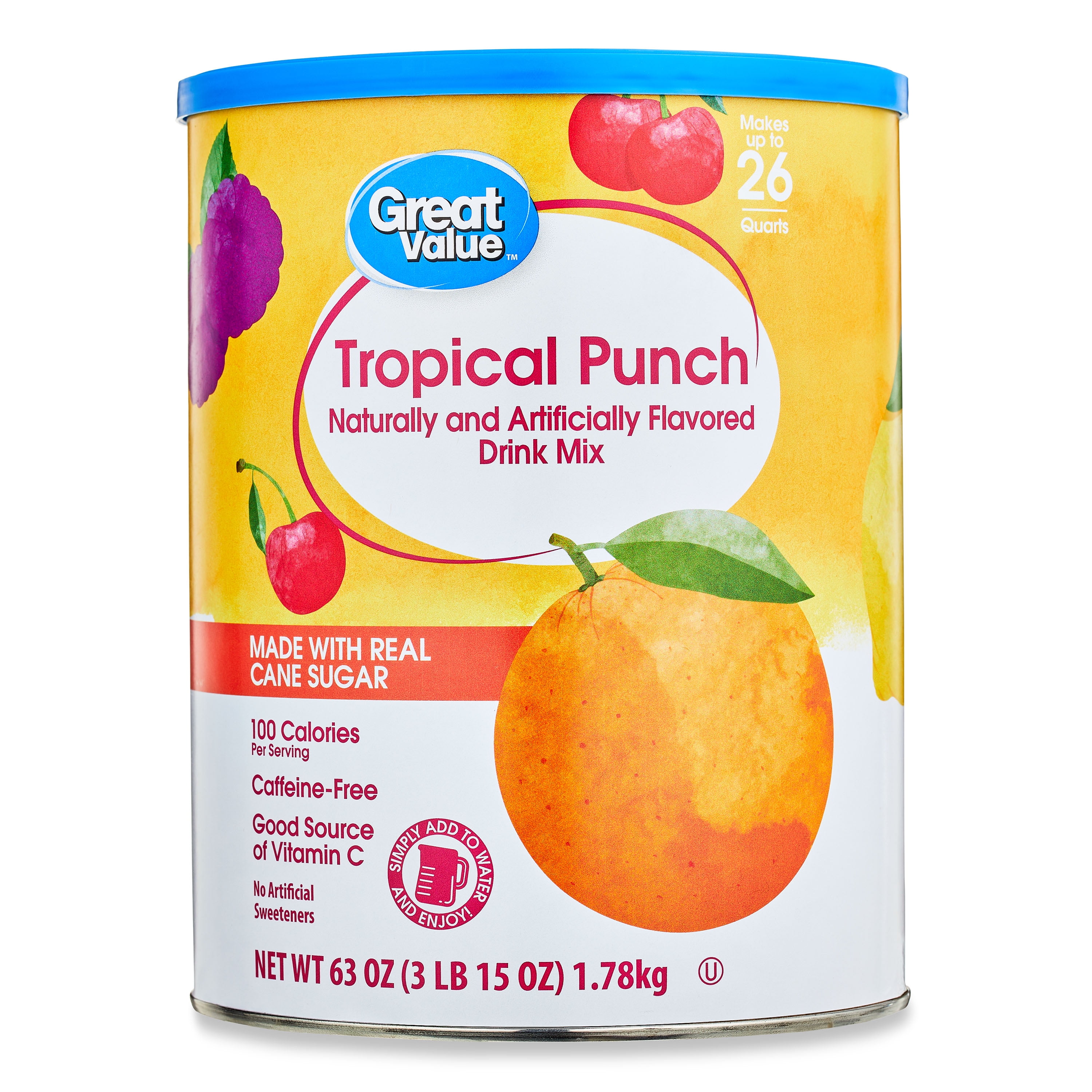 (3 pack) Great Value Tropical Punch, 26 Quart