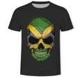 thumbnail image 1 of Unique National Flag Design Skull Print Men's Short Sleeve T-Shirt 3D Novelty Skull Cool Skeleton Graphic Tshirt Summer Fashion Top Tee, 1 of 2