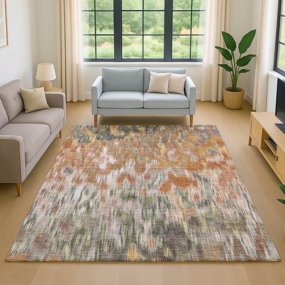 Addison Rugs Mayfield Premium Machine Washable Transitional Abstract Terracotta Rectangle Rug, 10' x 14'