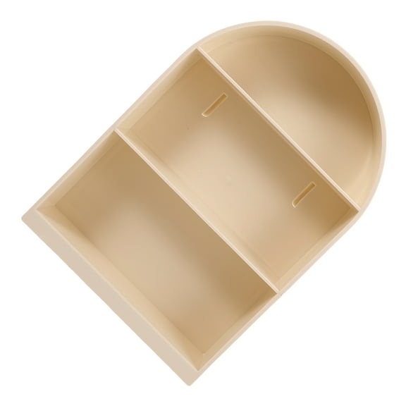 Minkissy Beige Floating Wall Shelf Rack Sturdy Display Storage Organizer for Bedroom Living Room Decor