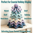 thumbnail image 5 of Ocean Friends DIY Patchwork Christmas Tree Kit Creative Gift for Crafters, Relaxing Fabric Project with Marine Animal Designs,Christmas Decorations, 5 of 6