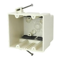 37 cu. in. Square PVC 2 Gang Electrical Box, Off White
