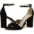 thumbnail image 2 of Sam Edelman Robyn Black Suede Buckle Ankle Strap Block High Heel Dress Sandals (Black 1, 6), 2 of 5
