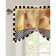 thumbnail image 2 of Kitchen Cook Vegetables Meat Dessert Plaid Window Curtain Kitchen Cabinet Coffee Tie-Up Valance Curtain Rod Pocket Short Curtain, 2 of 6