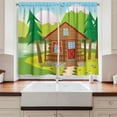 thumbnail image 2 of Ambesonne Lake House Kitchen Curtains, Wood Cabin in the Forest, 55"x39", Multicolor, 2 of 3