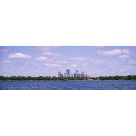 Skyscrapers in a city Chain Of Lakes Park Minneapolis Minnesota USA Stretched Canvas - Panoramic Images (18 x