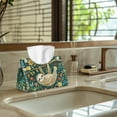 thumbnail image 5 of SEANATIVE Sloth Tissue Box Cover Floral Farmhouse Tissue Box Cover Rectangle PU Leather Tissue Box Holder for Bathroom House Tissue Box Cover Organizer for Kitchen, Bedroom, Office Desk, Nightstand, 5 of 7