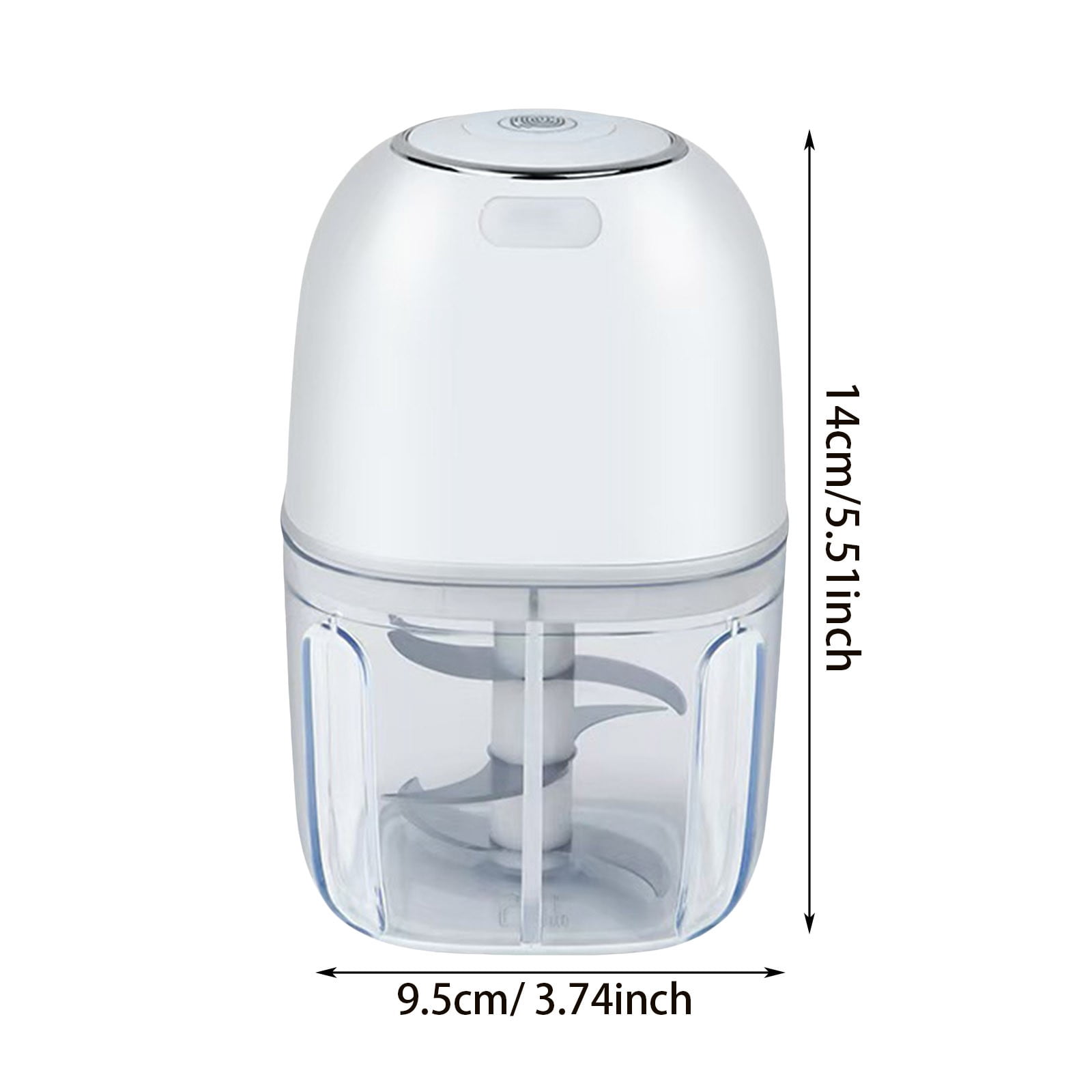 VMWMSSR High-Efficiency Garlic Chopper Electric, Easy Clean Mini 350Ml Food Processor, One-Touch Design Stainless Steel Blade Food Grinder For Kitchen, Camping & Travel Use White-14cm