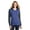 District, variant on District ® Women's Lightweight Fleece Raglan Hoodie. DT296 - Heathered Deep Royal/ Heathered Charcoal Size 4XL